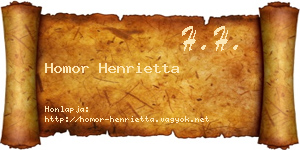 Homor Henrietta névjegykártya