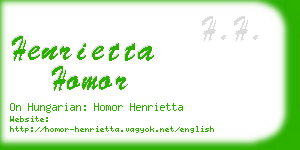 henrietta homor business card